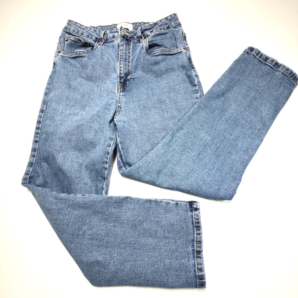 Cotton On Stretch Straight‎ Leg Jeans Women's US 10 Blue High Rise Denim